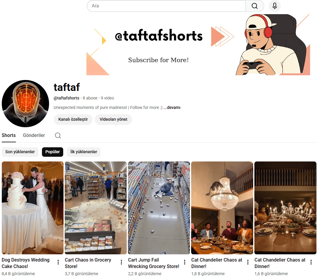 Youtube Shorts Otomasyonu